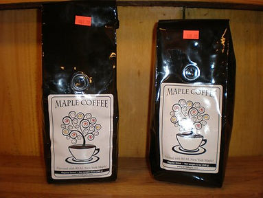 Bags of maple coffee